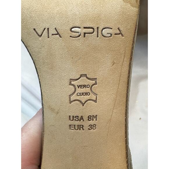 Via Spiga Gold Leather Open Toe Heels – Size 8M - Picture 10 of 11